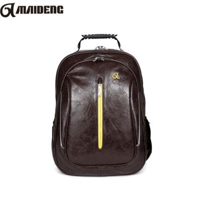 China 19 Inch Waterproof Custom College Bags Genuine Leather Ladies Laptop Backpack for sale