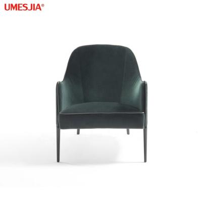 China Luxury Modern Living Room Furniture Velvet Lounger Armchair Armchair Legs Luxury Aluminum Leisure Chair for sale