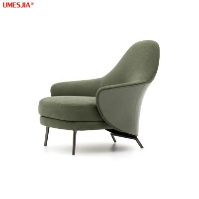 China Italy Designer ANGIE Armchair Modular Modern Saddle Lounger Furniture Metal Frame Legs Fabric Leisure Chair for sale