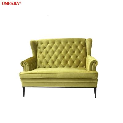 China Modern Luxury Stitched Velvet Sofa Modern Button Velvet Sofa 3 seater stainless steel legs living room furniture black sofas for sale