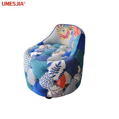 China Round Patchwork Footstool Footstool Shoe Bench Stool Patchwork Leisure Chair Stool Modern Patchwork Ottomans Stool Furniture for sale