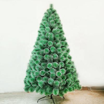 China Christamas Decoration Factory Wholesale 180cm Pine Green Cheap Needlepoint White Painted Christmas for sale