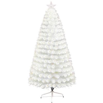 China Christamas Decoration China Manufacture Wholesale 7ft Multicolor Holographic PET Fiber Christmas Tree for sale