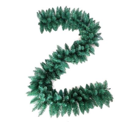 China New design fireproof 9ft promotional artificial poninted pvc christmas baubke garlands for sale