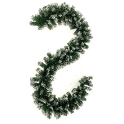 China Wholesale Holiday 270cm Flame Retardant Artificial PVC Christmas Indoor White Painted Green Wreaths And Garlands for sale