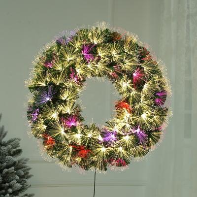 China High Quality Colorful Christamas Home Decoration 50cm Fiber Optic Christmas Garland With Lights for sale