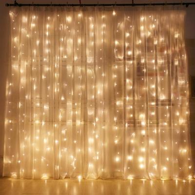 China Transparent Line Copper Wire Home Wedding Holiday Decoration LED Chirstmas Decor Falling String 3m Led Curtain Light for sale