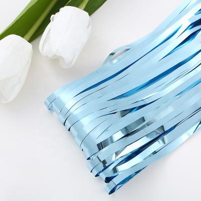 China Christamas Home Decoration 1m*2m Fringe Curtain Wedding Party Decor Shiny Metallic Foil Braid Curtain for sale