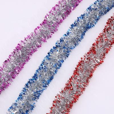 China Wedding Party Christamas Home Decoration Holiday Shiny PVC Braid Garland Artificial Decoration Wholesale Double Color for sale