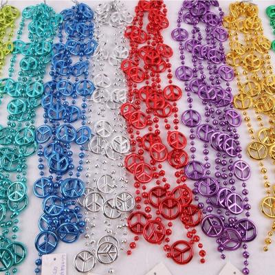 China Christamas Home Decoration Independence Day Party Supplies Plastic Wire Beads Great Peace Land Garland Chain Beads for sale