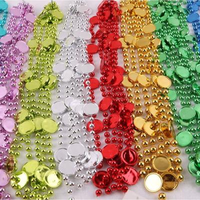 China New Arrival Miniature Plastic Bead Garland 3cm Plastic Flat Round Beads Christamas Home Decor Christmas Decoration Supplier for sale