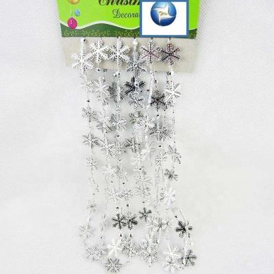 China Christamas Home Decoration The Most Popular Christmas Plastic Snowflake Beaded Garland Of Silver Decoration Wire for sale