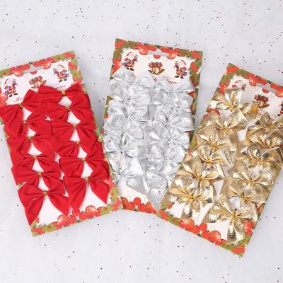 China Christamas Home Decoration Cheapest Velvet Ribbon Bow Decoration Christmas Red 5cm Bows For Girls for sale