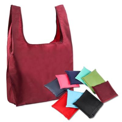 China Reusable Customized Reusable Large Supermarket Eco-friendly Lightweight Polyester Grocery Foldable Shopping Bag for sale