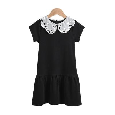 China New 2023 Fashion Washable Custom Made Size And LOGO Contrast Doll Collar Sleeve Dress for sale