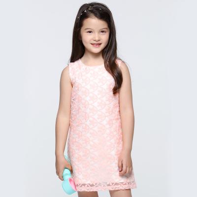 China Size Quality Girls Breathable Princess Dresses Sleeveless Flower Embroidered Dress For 3-12 Y Girls for sale