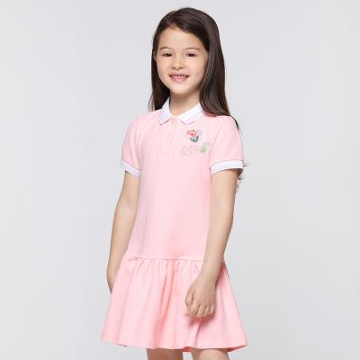 China Wholesales Comfortable Breathable Cotton Style Polo Preppy Dress For Girl Fashion Kids Sleeve Dresses Kids Clothes Short Polo Dress for sale