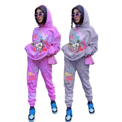 China New Cartoon Hip-Hop Women's Unisex Hoodie Custom Print Breathable Loose Hooded Two-piece Suit Sweater for sale