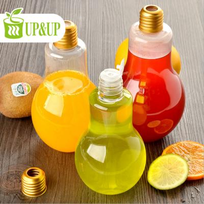 China Beverage Juice Beverage Lamp Bulb Shape Plastic Bottle For Decoration for sale