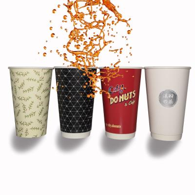 China Disposable Disposable Paper Coffee Cups 16 Ounce Extra Thick Insulated Cups Eco-Friendly And Recyclable To Go Cups For Hot And Cold Liquids for sale