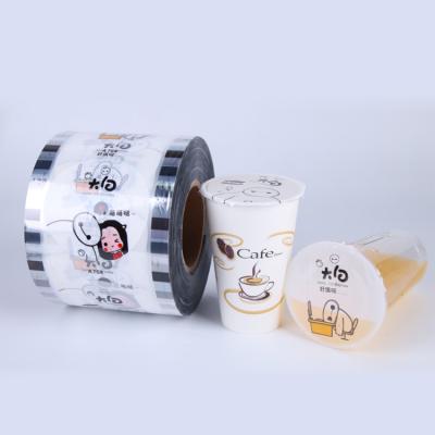 China Custom Water Soluble Peelable Bubble Tea Lid Sealing Plastic Film / Printing Cup Sealing Film Roll 3000 Cups Per Roll for sale