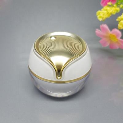 China Skin Care Creams Most Popular Ball Shape Plastic Acrylic Cosmetic Cream Jar 10g Products For Skin Care Packaging Gold White Black Color Selected for sale