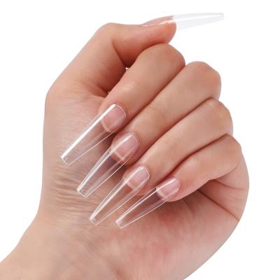 China BTArtbox Design Wholesale Nail Tip Box 500pcs Ballerina Long Nails Coffin Full Cover White Fake Nails Artificial Nails for sale