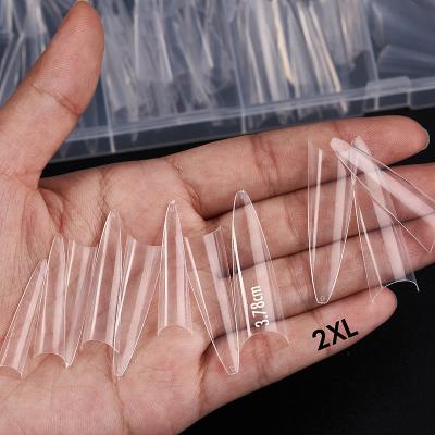 China Easy Apply BTArtbox 300pcs/bo Private Label 2xl Square Clear Natural Square Fake Nails 3xl ABS Stiletto XXL XXXL Long No C Curve Coffin Nail Tips for sale