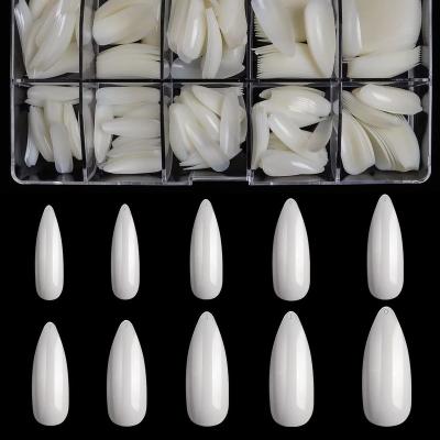 China Extra Long Design 500Pcs Bag Fake Nails Full Cover Long Nail Stiletto Tips With Acrylic Nails Btartbox for sale