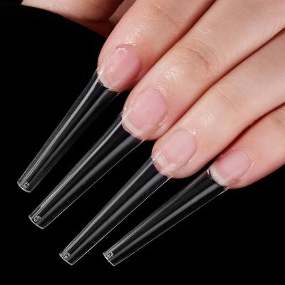 China Amazon Best Selling 300Pcs Box BTARTBOX XXXL Nail Tips ABS French Natural Clear French No C Curve Extra Long Coffin Nail Tips for sale