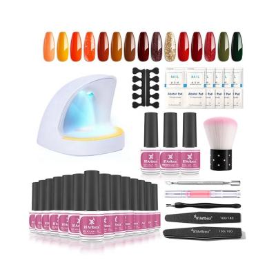 China BTArtbox Long Lasting15 Colors Gel Nail Polish Kit UV Gel Colors Polish Healthy With Top Coat Base Coat Nail Enhancer LBS-QT-H01 for sale