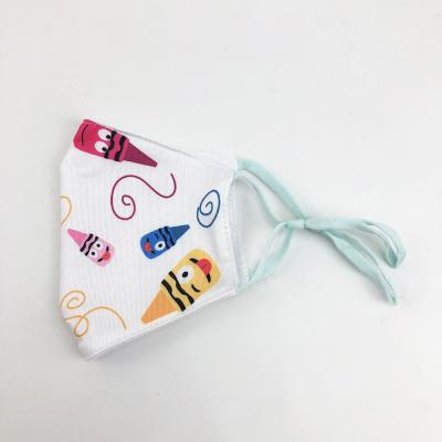 China 2020 Eco-friendly Cute Cardboard Printed Reusable Kids 3 Ply Cotton Silk Face Mask For Promotional for sale