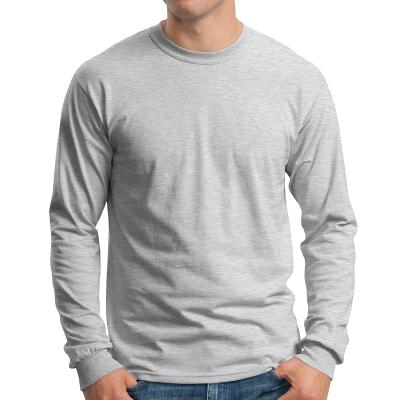 China Best Price Breathable Promotional Mens Long Sleeve T Shirts Plus Sizes 100% Cotton T Shirt For Logo Print for sale