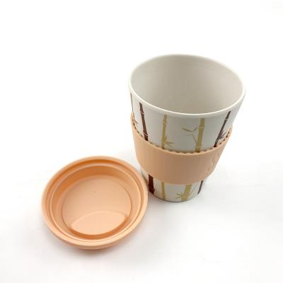 China Sustainable Custom Logo Eco - Friendly Bamboo Fiber Cup Takeaway Coffee Cups for sale