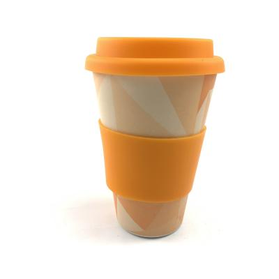 China Custom Printed Sustainable Bamboo Fiber Cup Coffee Mug Natural Biodegradable PLA for sale