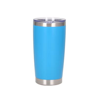 China Sustainable Car Mug Cup 304 Stainless Steel Double Layer Vacuum Spray Cup American 20oz Cola Mug for sale