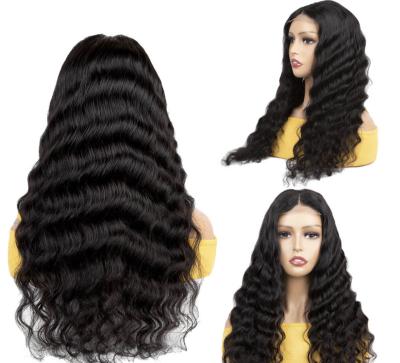 China 2022 Hot Selling Body Wave Loose Deep Wave Human Hair Wigs 100% Sheer Transparent Lace In Stock for sale