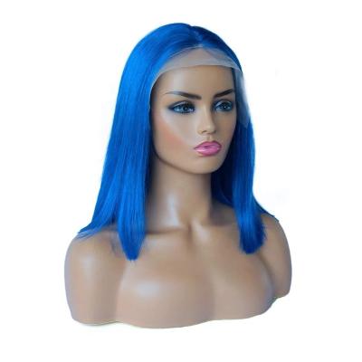 China Body Wave 150 180 Density 13X4 Lace Front Wig Real Hair Blue Wig For Transparent Black VIP DHL for sale