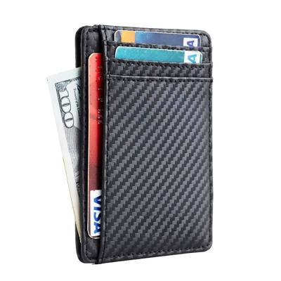 China Fashion Personalized Carbon Fiber Plastic Credit Card Holder Wallet RFID Blocking for sale