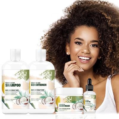 China Factory OEM Balance Anti-Dandruff Moisture Restoring Coconut Oil Hair Shampoo Natural Organic Sulfate Free Hair Care Set for sale