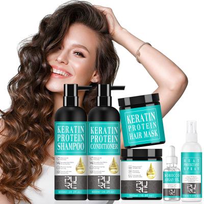 China Natural Plant Keratin Hair Care Set OEM Hair Loss Prevention Shampoo Protein Collagen Treatment Organic Silky Shampoo for sale