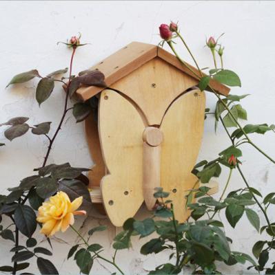 China Breathable Insect Habitat Wholesale Plant Garden Yard Wooden Butterfly House for sale