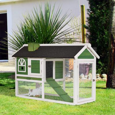 China Breathable Double Layer Backyard Modern Home Outdoor Pet Cage Wooden Rabbit Breeding Cage for sale