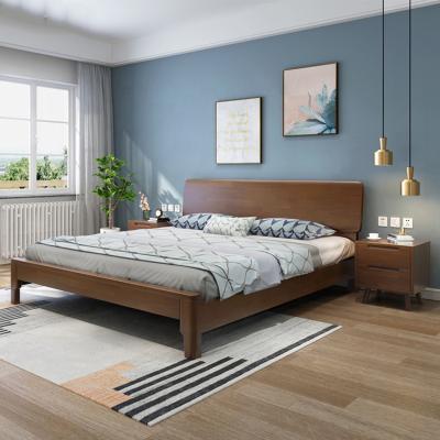 China Bedroom Storage Bed Oak Solid Wood High Quality Single Bed Framed Solid Wood Double Multisize Wooden Bed for sale