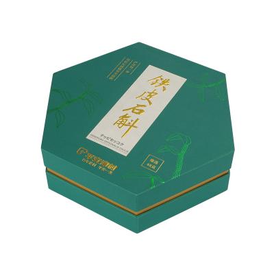 China Recyclable Custom Printed Hexagon Sky And Earth Boxes Dendrobium Officinale Gift Packaging Box for sale