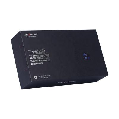 China Recyclable Custom Paper Black Box Lid and Low Boxes Car DVR Packaging Paper Box With Lid Template for sale