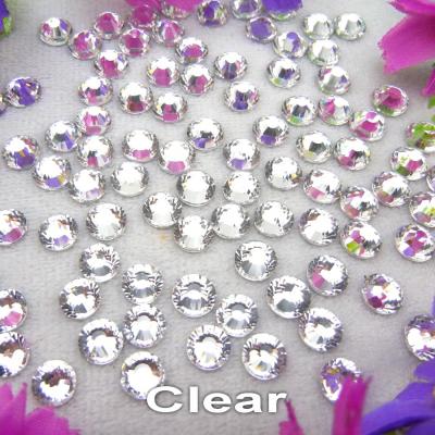 China Wholesale Flatback Round Shaped Crystal Glass Stone 13 Sizes Flatback Rhinestones For Garment for sale