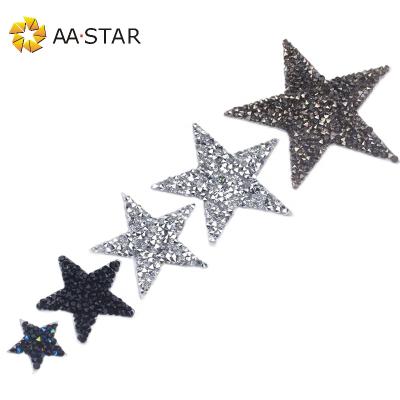 China Sustainable Multiple Sizes Star Designer Crystal Iron On Rhinestone Sticker Patches Applique for sale