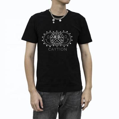 China Custom Crystal Smiley Rhinestone Transfer Anti-Wrinkle T-Shirt For Men Or Women for sale