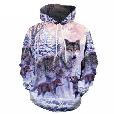 China QUICK DRY Spring and Autumn Fashion Wolf Tiger Fox 3d Printing Sweatshirts Men/Women Oversized Hoodies for sale